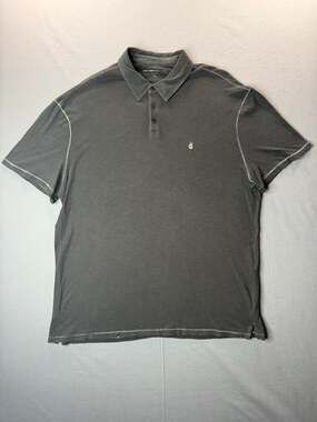 John Varvatos Polo Shirt Mens XL Black Short Sleeve Star USA